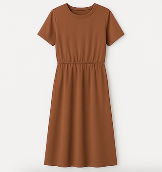 Rust Jersey Midi Dress